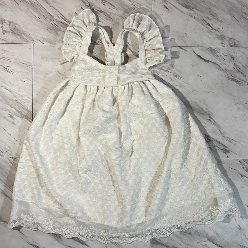 Holiday toddler 4T white shoulderless dress